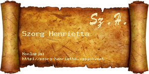 Szorg Henrietta névjegykártya