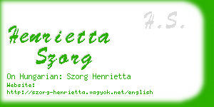 henrietta szorg business card